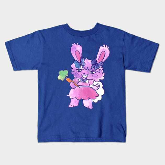 Cute Purple Bunny Girl Kids T-Shirt by saradaboru